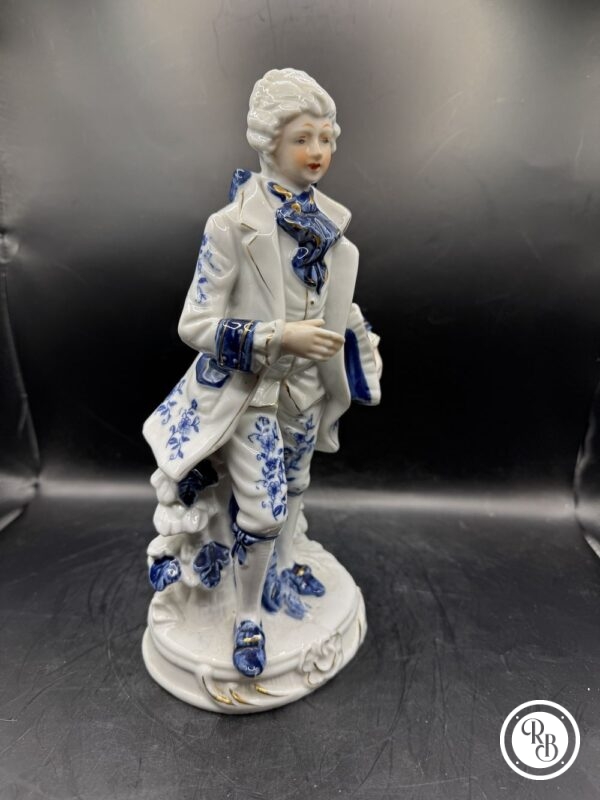 Rare et ancienne statuette/Figurine en porcelaine blanche et bleue - Italie - Capodimente - Collection - Décoration – Image 5