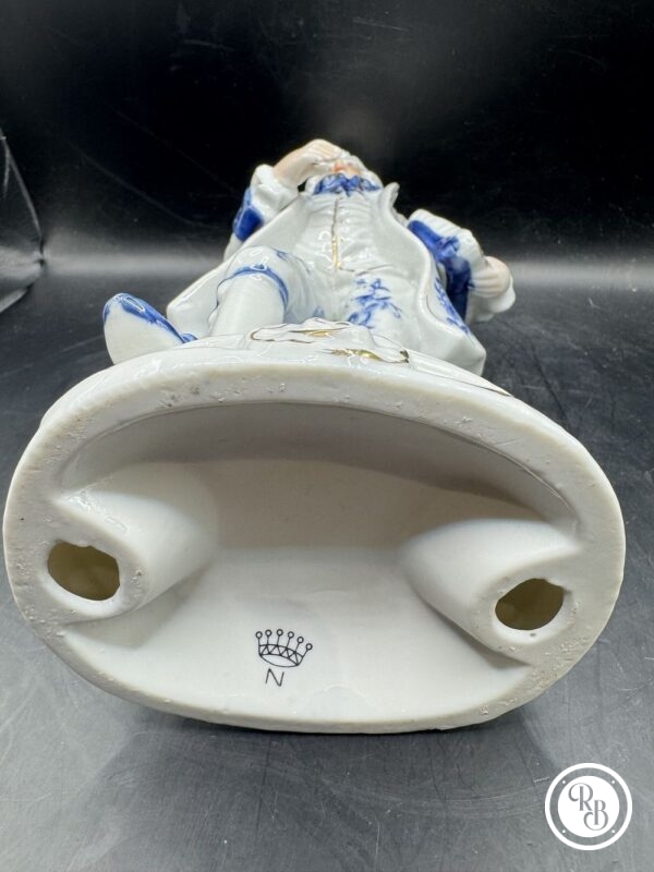 Rare et ancienne statuette/Figurine en porcelaine blanche et bleue - Italie - Capodimente - Collection - Décoration – Image 7