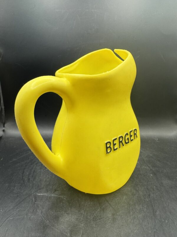 Pichet en plastique jaune - objet publicitaire - Berger - Décoration - Collection - Pastis - Bistrot - Bar - Café - Vintage – Image 3