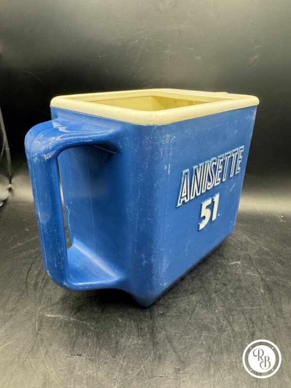 Ancien Pichet en plastique bleu et blanc des années 70 et de la marque Anisette 51 - Double inscription - Décoration Café/Bistrot/Bar - Vintage – Image 3