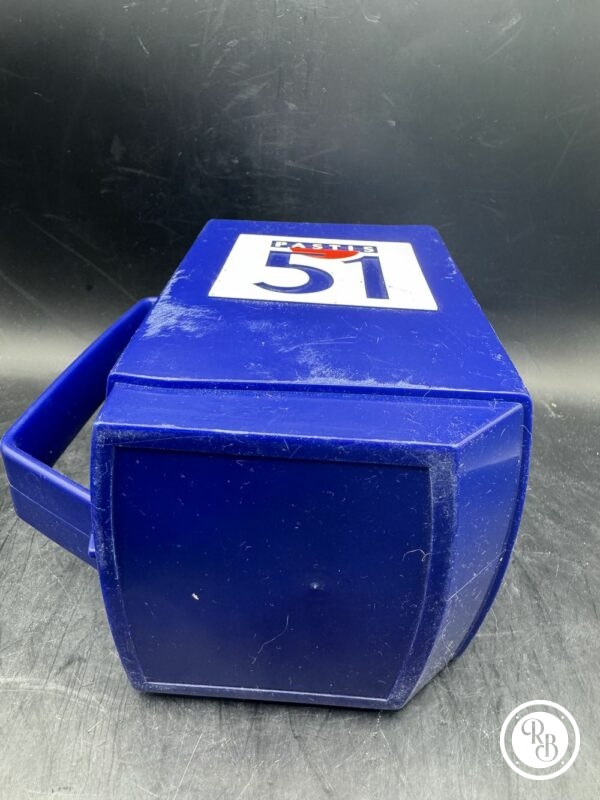 Ancien haut Pichet en plastique bleu et blanc des années 70 et de la marque Pastis 51 - Double inscription - Décoration Café/Bistrot/Bar - Vintage – Image 4