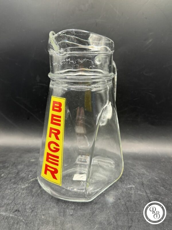 Ancien Pichet en verre des années 60/70 de la marque Berger (écrit devant) - Anisette - Pastis - Décoration Café/Bistrot/Bar - Vintage – Image 3