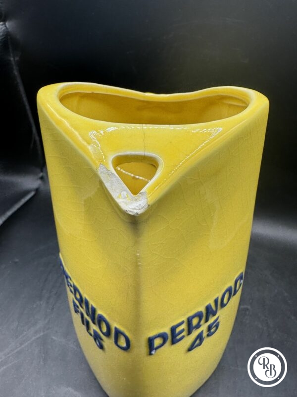Ancien et rare Pichet en céramique jaune des années 60/70 de la marque Pernod 45 (fils) et de la maison de faïence Longchamps - Pastis - Décoration Café/Bistrot/Bar - Vintage – Image 6