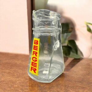 Ancien Pichet en verre des années 60/70 de la marque Berger (écrit devant en orange) - Anisette - Pastis