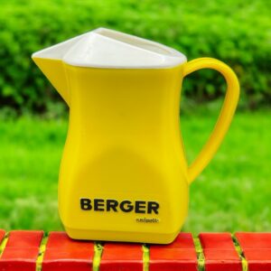 Ancien Pichet en plastique jaune et blanc des années 70 et de la marque Berger anisette - Pastis - Double inscription - Décoration Café/Bistrot/Bar - Vintage