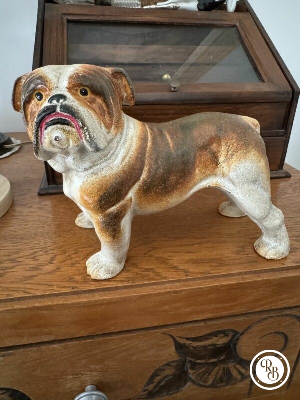Rare - Magnifique bloc porte en fonte - Chien Bulldog - Vintage - Déco – Image 5