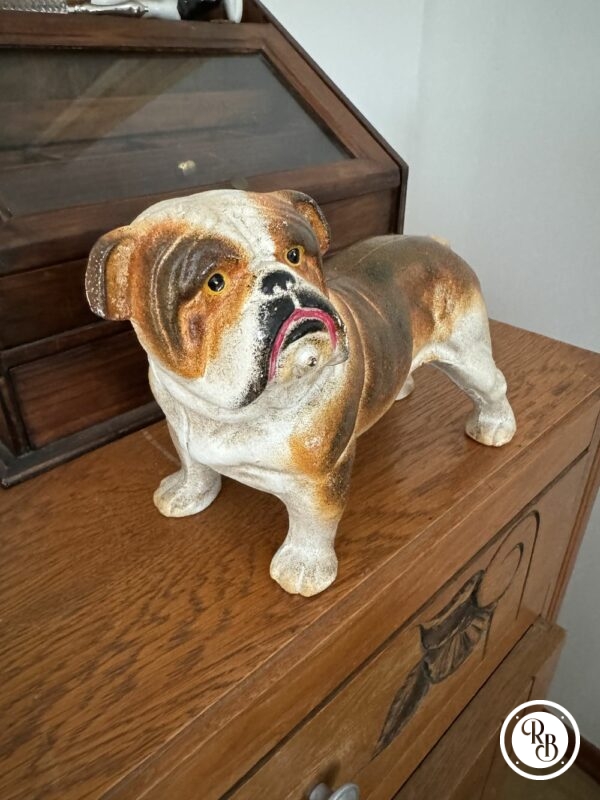 Rare - Magnifique bloc porte en fonte - Chien Bulldog - Vintage - Déco – Image 3
