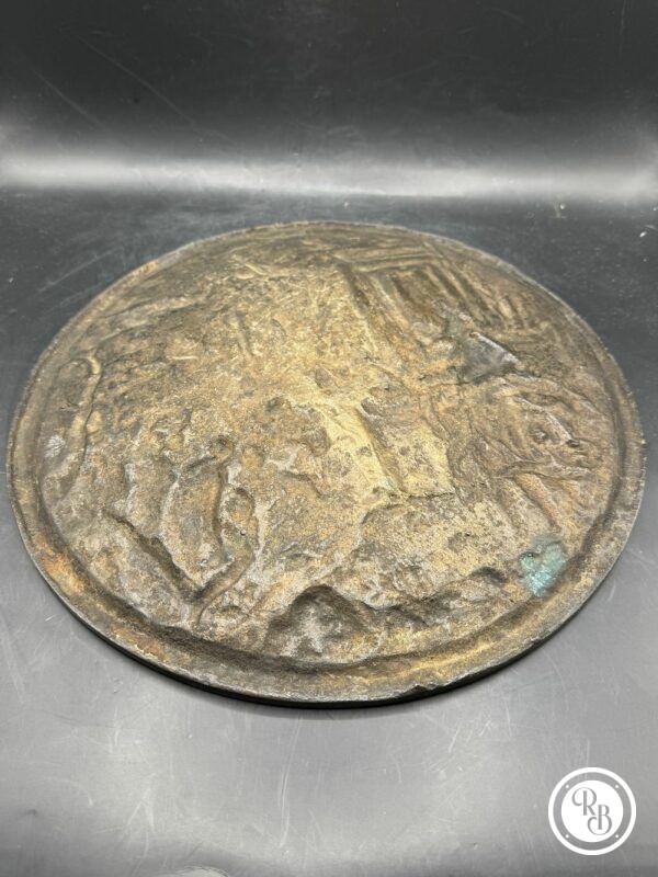 Rare bas relief - Grand médaillon en Bronze Hans Jacob Bayr - Allemagne - Minerve conduisant l'Allégorie de la Peinture vers les Arts libéraux - Décoration - Collection – Image 7