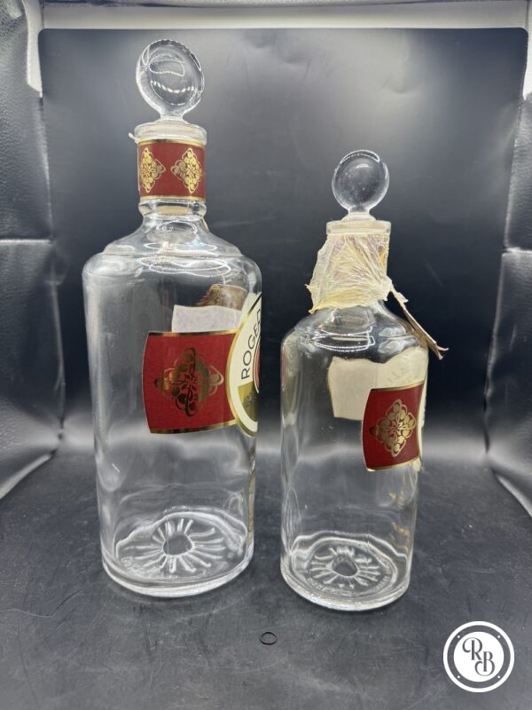 Lot de deux anciennes bouteilles de Parfum - Flacons Vintage en verre de Jean Marie Farinay - Eau de Cologne extra vieille - Roger et Gallet - Fabrication française - Collection - Décoration – Image 6