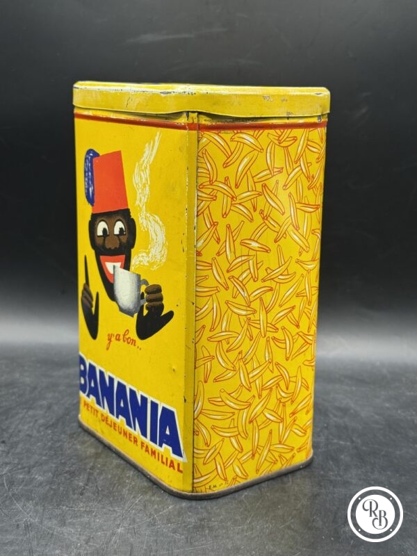 Ancienne boite publicitaire en métal/tôle lithographiée - Banania - Chocolat - Café - Courbevoie - Déco - Collection – Image 3