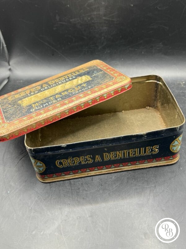Ancienne boite publicitaire en métal/tôle - Crêpes en dentelles "Les délicieuses" Quimper - Déco - Collection – Image 3