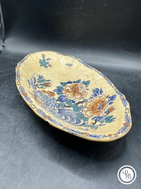 Rare Ancien ravier creux modèle Coq et Pivoines de la Faïencerie de Gien - Entre 1940 et 1950 - Décoration - Collection – Image 3