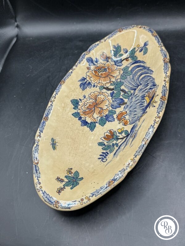 Rare Ancien ravier creux modèle Coq et Pivoines de la Faïencerie de Gien - Entre 1940 et 1950 - Décoration - Collection – Image 5