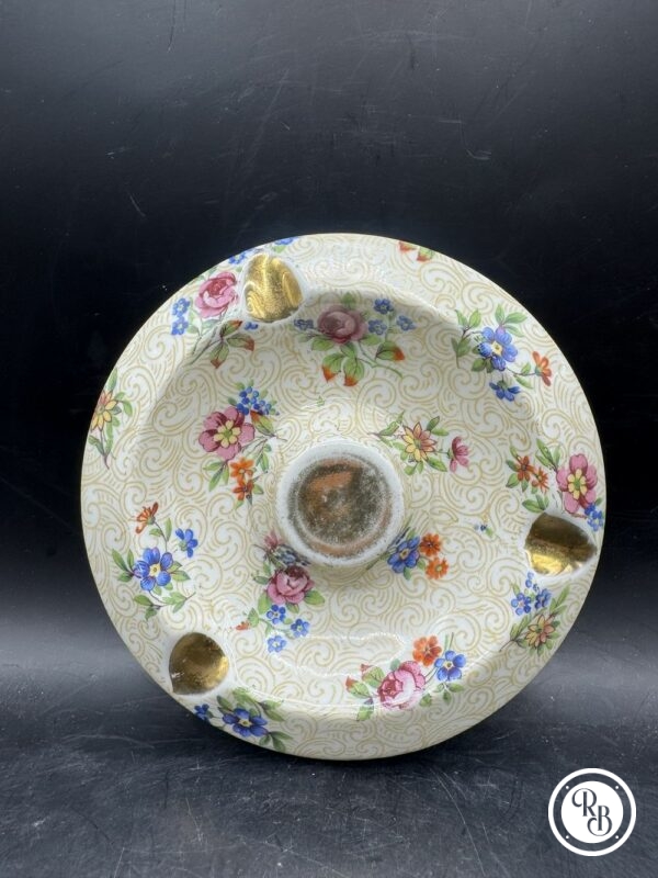 Ancien Cendrier de la maison Paul Lanternier - Porcelaine de Limoges - France - Joli décor floral et dorure - Vers 1950 - Collection - Décoration – Image 2