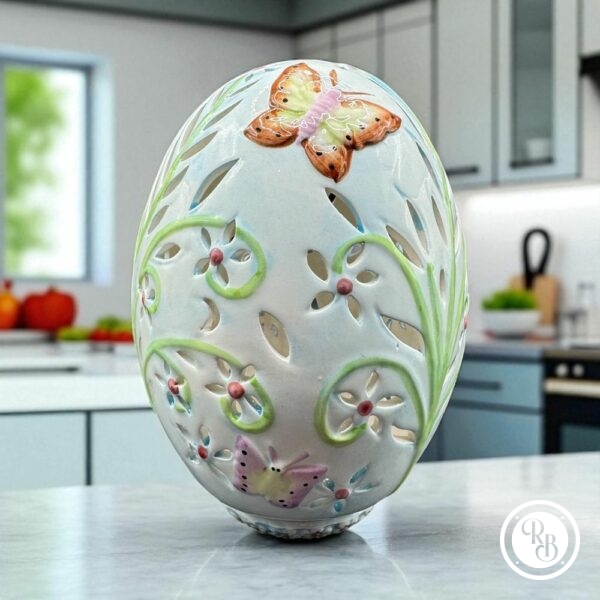 Charmant brûle/Porte bougie en porcelaine en forme d'œuf - De la maison Villeroy et Boch - Collection - Déco - Pâques
