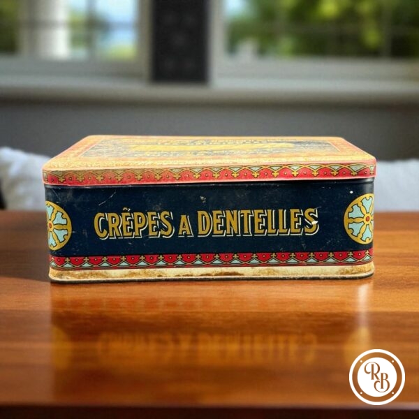 Ancienne boite publicitaire en métal/tôle lithographiée - Crêpes en dentelles "Les délicieuses" Quimper - Déco - Collection