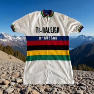 Maillot hyper collector Original "Tricots du Rocher" Cycliste-Cycling jersey TI-Raleigh-McGregor 1978 Vintage Tour de France - Champion du monde - Collection - Décoration