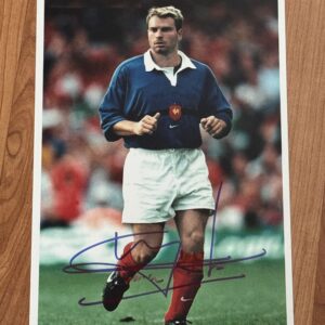 Dédicace - Autographe - Très rare photo signée au feutre par Christophe Dominici - Format 15x21 - RCT - Stade Français - Tournoi des 6 nations - Rugby