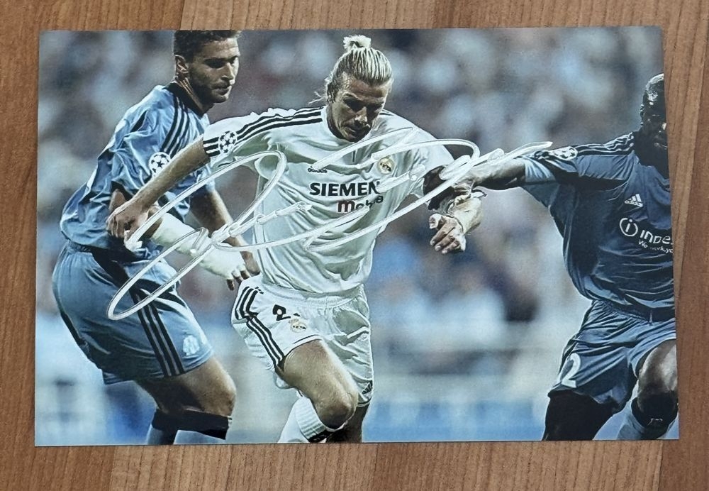 Dédicace - Autographe - Très rare photo signée au feutre par David Beckham - Manchester - Réal - Galaxy - Football Anglais