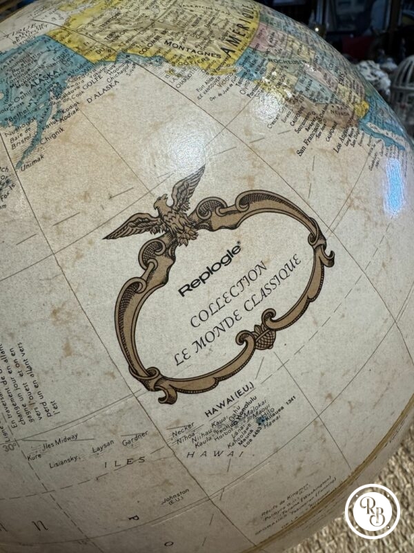 Globe-terrestre / Mappemonde - Replogle Globes Inc - Mase in Usa - En carton avec reliefs pour les sommets - Pied en bois - Déco – Image 3