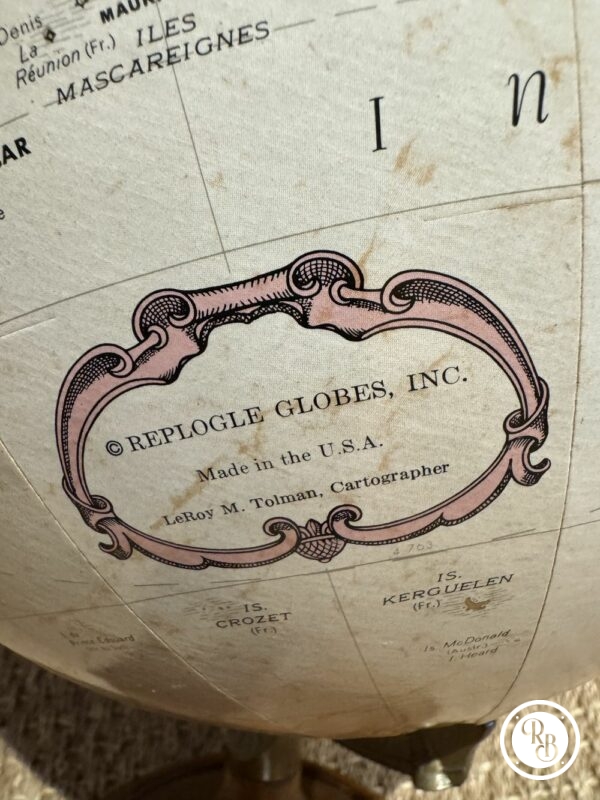 Globe-terrestre / Mappemonde - Replogle Globes Inc - Mase in Usa - En carton avec reliefs pour les sommets - Pied en bois - Déco – Image 4
