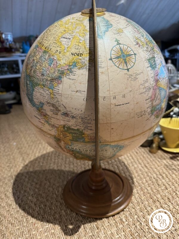 Globe-terrestre / Mappemonde - Replogle Globes Inc - Mase in Usa - En carton avec reliefs pour les sommets - Pied en bois - Déco – Image 6