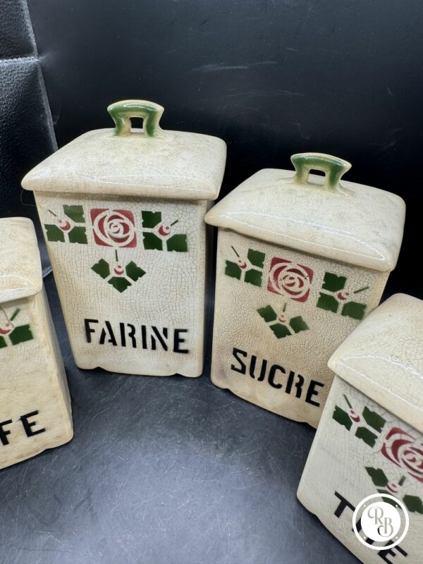 Jolie série de 6 pots à Epices avec leurs couvercles - Datant du début XXème - Numérotés - Décoration - Collection – Image 4