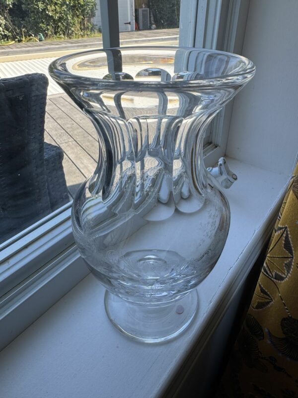Rare - Vase en Cristal transparent - Cristallerie de Saint Louis - modèle Massenet - Décor gravé - Estampillé - Décoration - Collection – Image 7