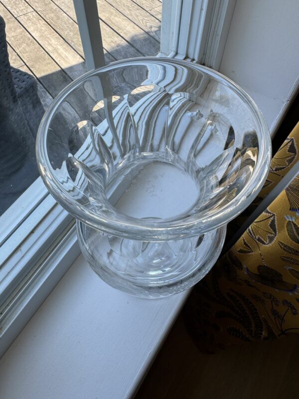 Rare - Vase en Cristal transparent - Cristallerie de Saint Louis - modèle Massenet - Décor gravé - Estampillé - Décoration - Collection – Image 8