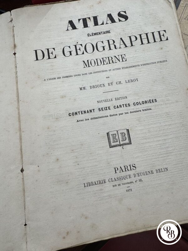 Très Ancien Atlas élémentaire de géographie moderne - Eugène Belin - Paris - 1872 - Collection – Image 7