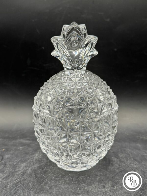 Sucrier/Bonbonnière vintage en forme d'ananas - En Cristal et avec son couvercle - Vers 1970 - Vintage - Collection - Décoration – Image 2