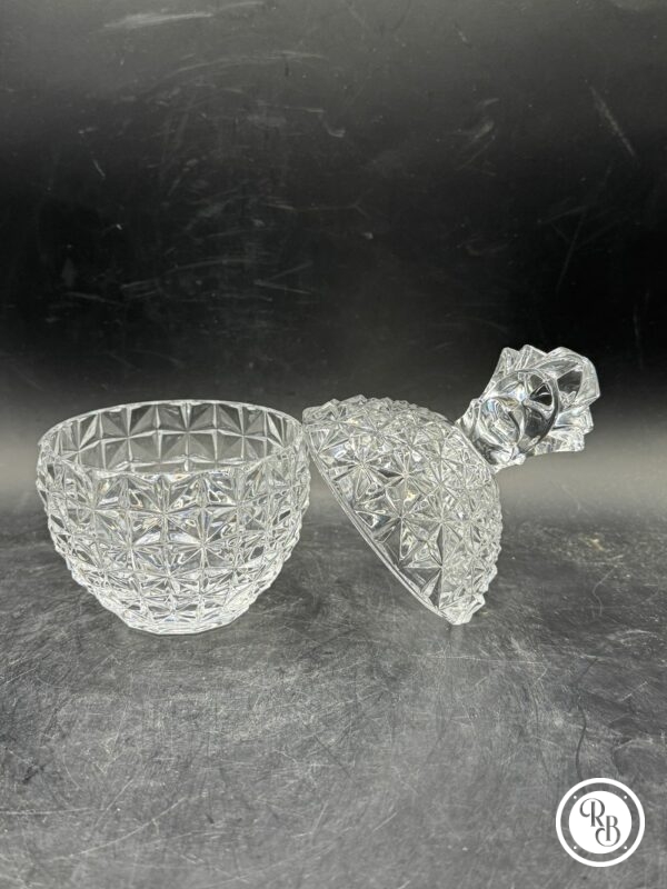 Sucrier/Bonbonnière vintage en forme d'ananas - En Cristal et avec son couvercle - Vers 1970 - Vintage - Collection - Décoration – Image 5