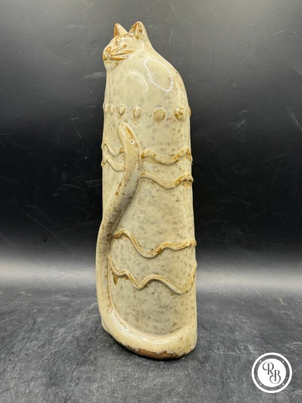 Statuette de chat - Poterie décorée à la main - Décoration - Collection - Pièce unique – Image 3