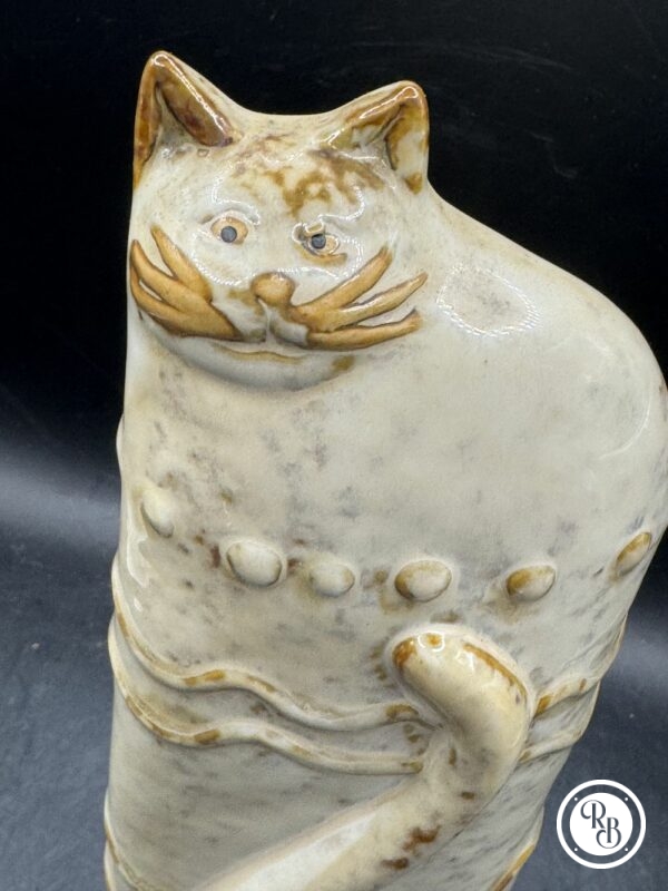 Statuette de chat - Poterie décorée à la main - Décoration - Collection - Pièce unique – Image 6