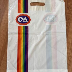 Rare ancien sac en plastique des années 80' - C&A - Arc en Ciel - Vintage - Collection - Décoration