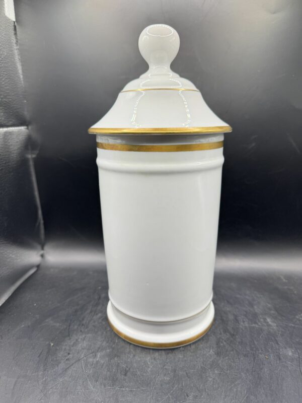 Ancien grand pot à Pharmacie - pot d'Apothicaire - Sel de La Sagesse - En Porcelaine de Limoges - Au Pot Galien - Collection – Image 3