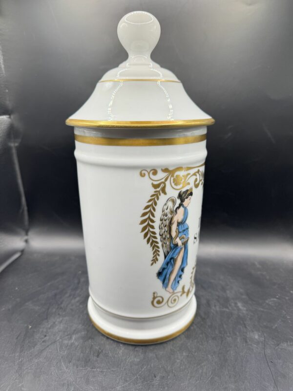 Ancien grand pot à Pharmacie - pot d'Apothicaire - Sel de La Sagesse - En Porcelaine de Limoges - Au Pot Galien - Collection – Image 4
