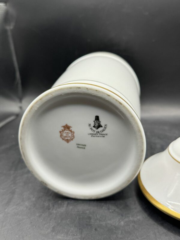 Ancien grand pot à Pharmacie - pot d'Apothicaire - Sel de La Sagesse - En Porcelaine de Limoges - Au Pot Galien - Collection – Image 7