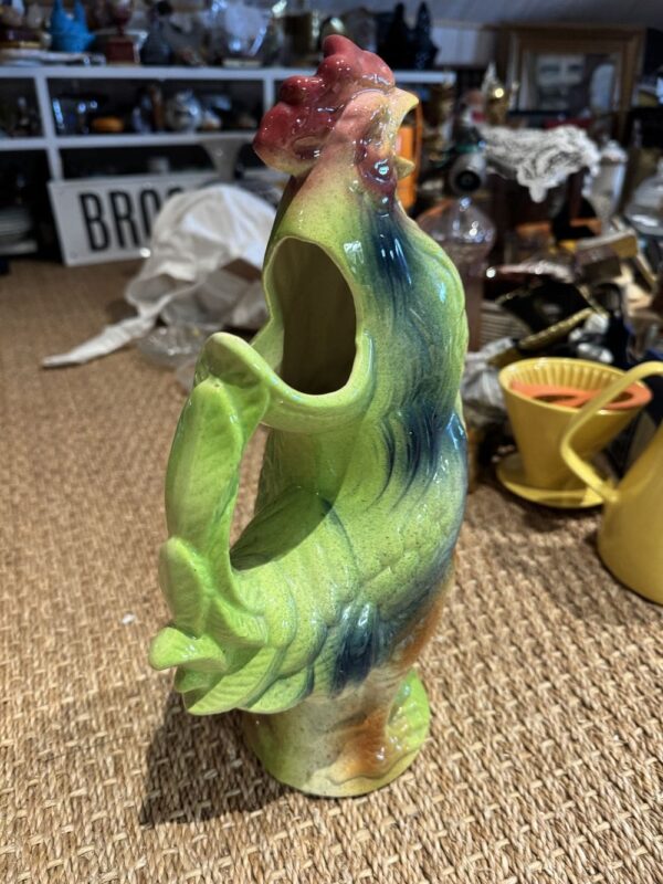 Magnifique Pichet en Barbotine et en forme de Coq/Rooster - Faïencerie de Saint Clément - Signé - Collection - Décoration – Image 4