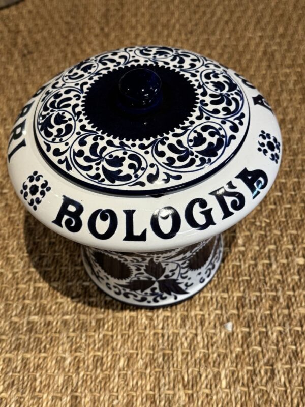 Magnifique et rare vase/pot en faïence des années 1960 - Signé - Amarena Fabbri Bologna - Cerise noire - Avec couvercle - Céramique de Deruta - Fabriqué en Italie - Déco - Collection – Image 4