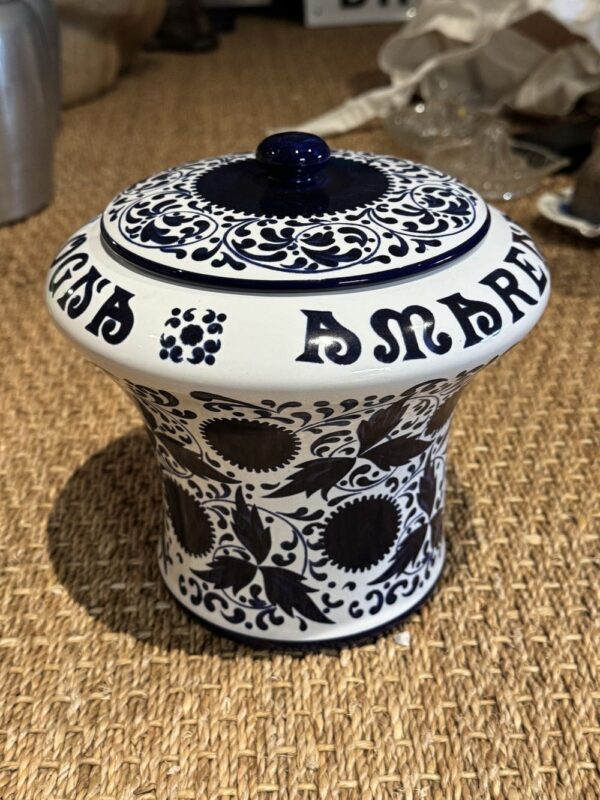 Magnifique et rare vase/pot en faïence des années 1960 - Signé - Amarena Fabbri Bologna - Cerise noire - Avec couvercle - Céramique de Deruta - Fabriqué en Italie - Déco - Collection – Image 5