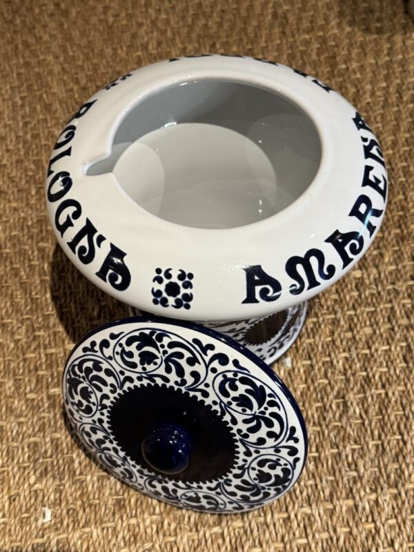 Magnifique et rare vase/pot en faïence des années 1960 - Signé - Amarena Fabbri Bologna - Cerise noire - Avec couvercle - Céramique de Deruta - Fabriqué en Italie - Déco - Collection – Image 6