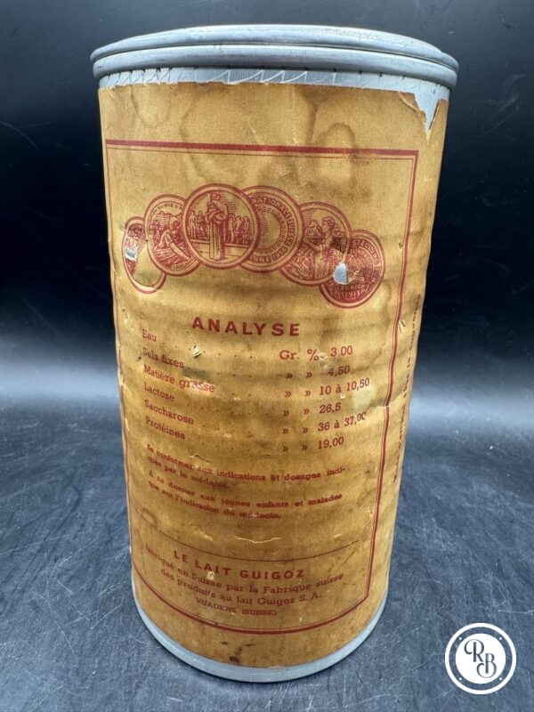 Ancienne boite - publicitaire - En aluminium de 500g - Lait Guigoz - de 1949 - Déco - Collection - lait sucré demi écrémé – Image 4