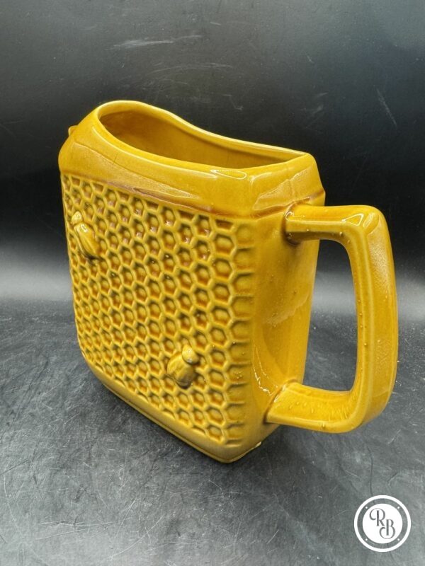 Magnifique Carafe/Pichet ancien signée Faïencerie de Saint Clément - Jaune décor Abeilles et alvéoles - Collection - Décoration - bar bistrot - Vintage french antique – Image 2