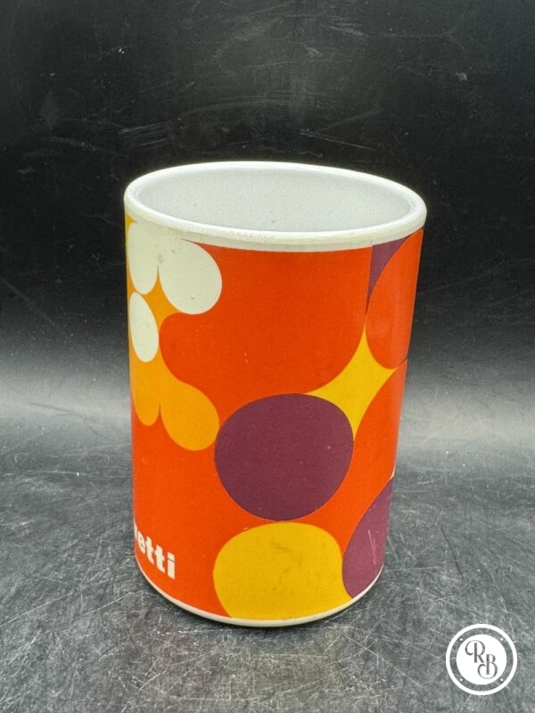 Rare Pot à crayon vintage - Design de la graphiste Anna Monika Jost - 1966 - Fabriqué pour Olivetti par M.A.I Gentilly - Collection - Décoration - Rouge - Blanc - Orange – Image 3