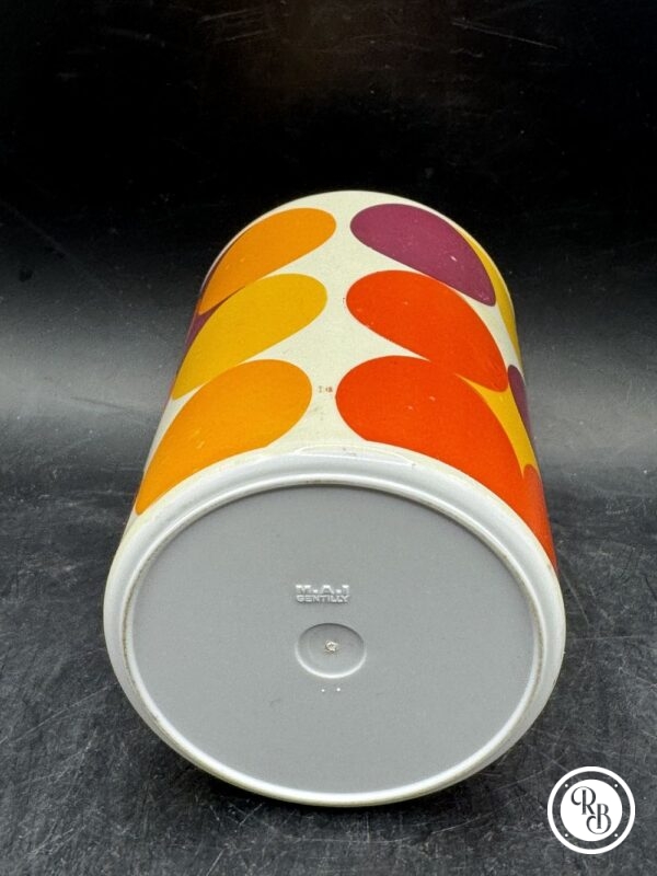 Rare Pot à crayon vintage - Design de la graphiste Anna Monika Jost - 1966 - Fabriqué pour Olivetti par M.A.I Gentilly - Collection - Décoration - Rouge - Blanc - Orange – Image 5