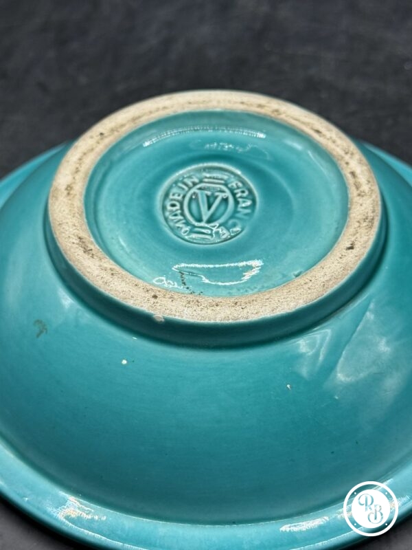 Petit Bol/Vide poche/Cendrier Verceram de couleur vert et or et des années 1950 - Décor Dauphins - Collection - Décoration - Céramique – Image 3