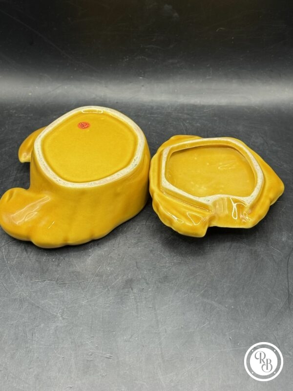Ancienne Boite à bijou /Petite bonbonnière en forme de Crabe - Céramique jaune - Objet de curiosité - Vintage - Bord de Mer - Déco - Collection – Image 7