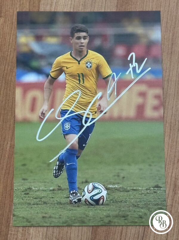 Dédicace - Autographe - Rare photo signée au feutre par Oscar - Format 11x17 - Brésil - Seleção Brasileira de Futebol - Santos - Chelsea