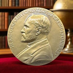 Médaille en bronze doré - Henri Germain Fondateur du Crédit Lyonnais - Signée Pillet 1910 - Collection